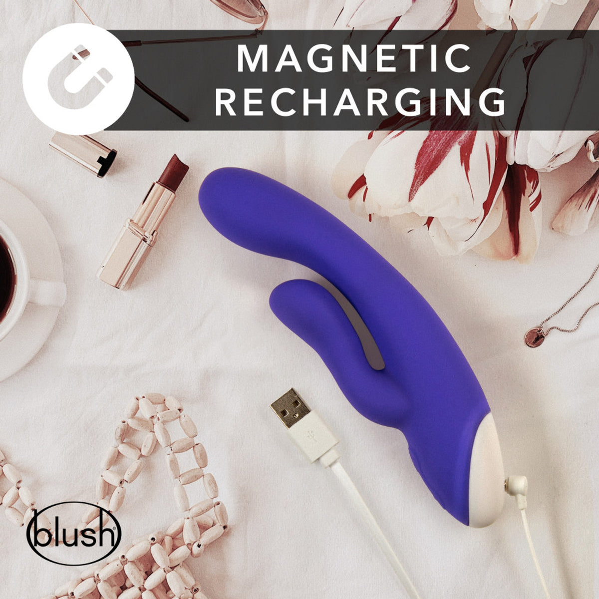 Vibromasseur point G Rabbit en silicone Hop Trix - Minuit