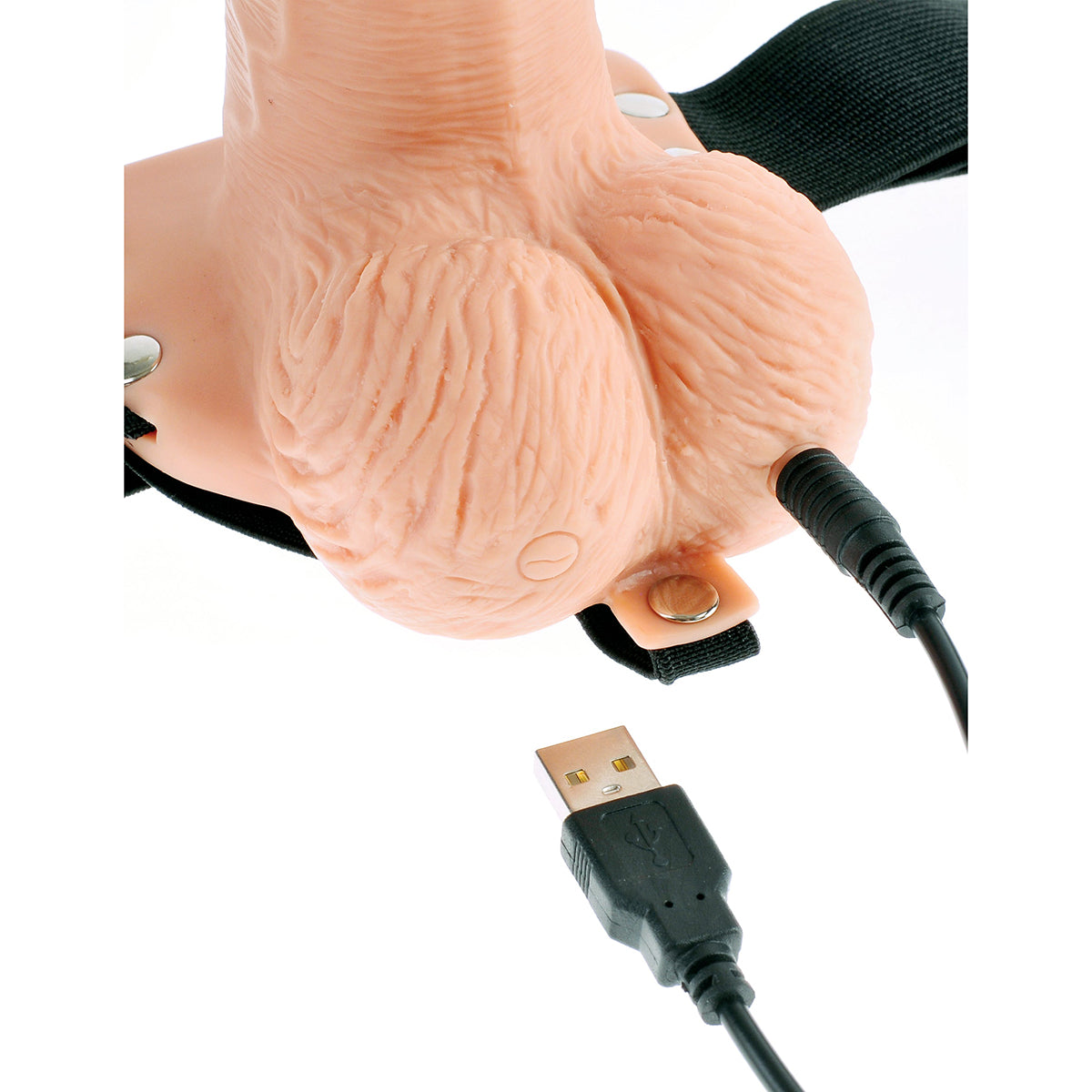 Fetish Fantasy 6" Hollow Rechargeable Strap-On with Remote - Flesh - Thorn & Feather
