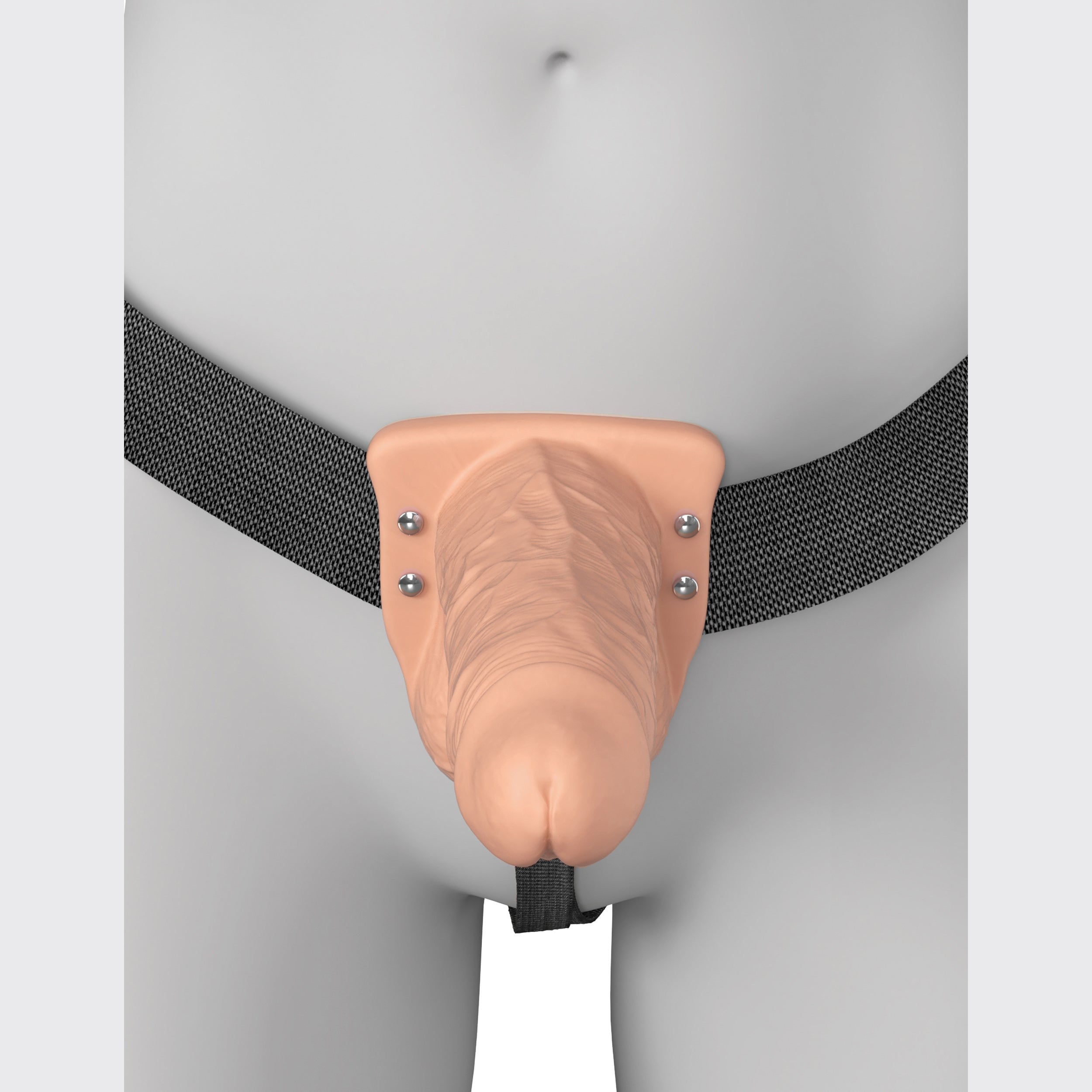 6" Vibrating Hollow Silicone Strap-On