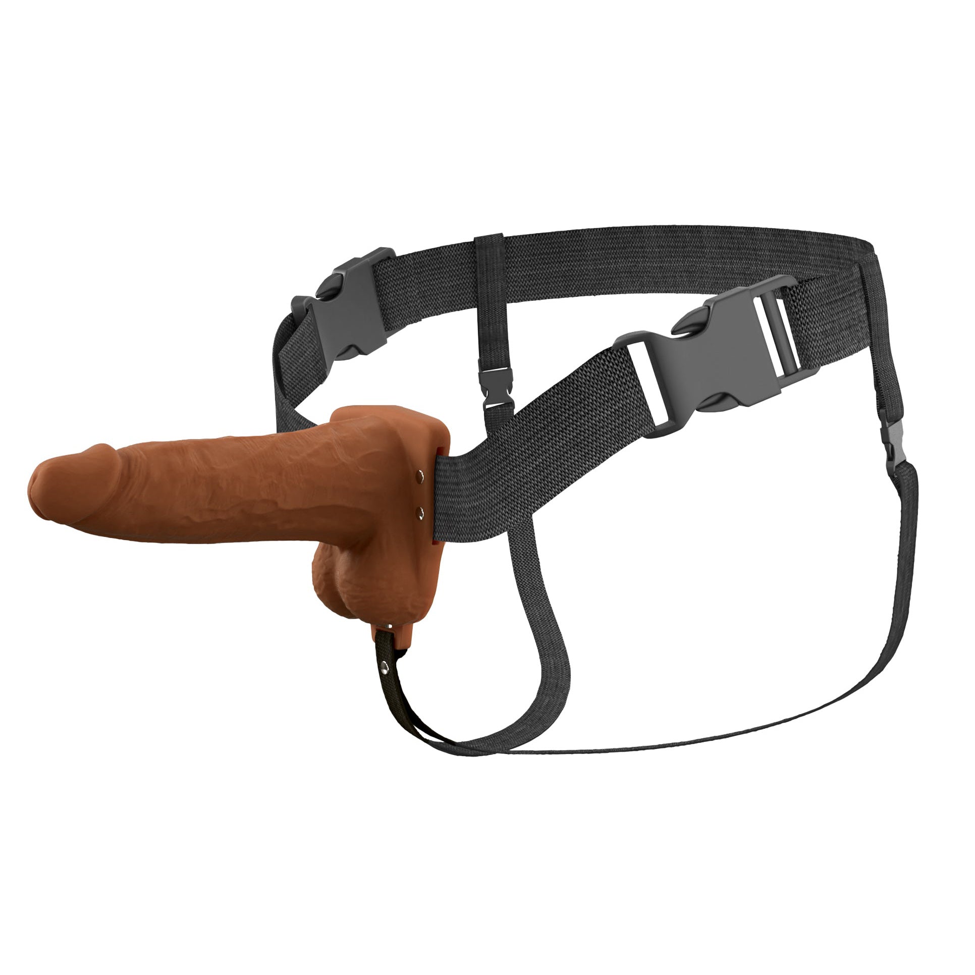 6" Vibrating Hollow Silicone Strap-On