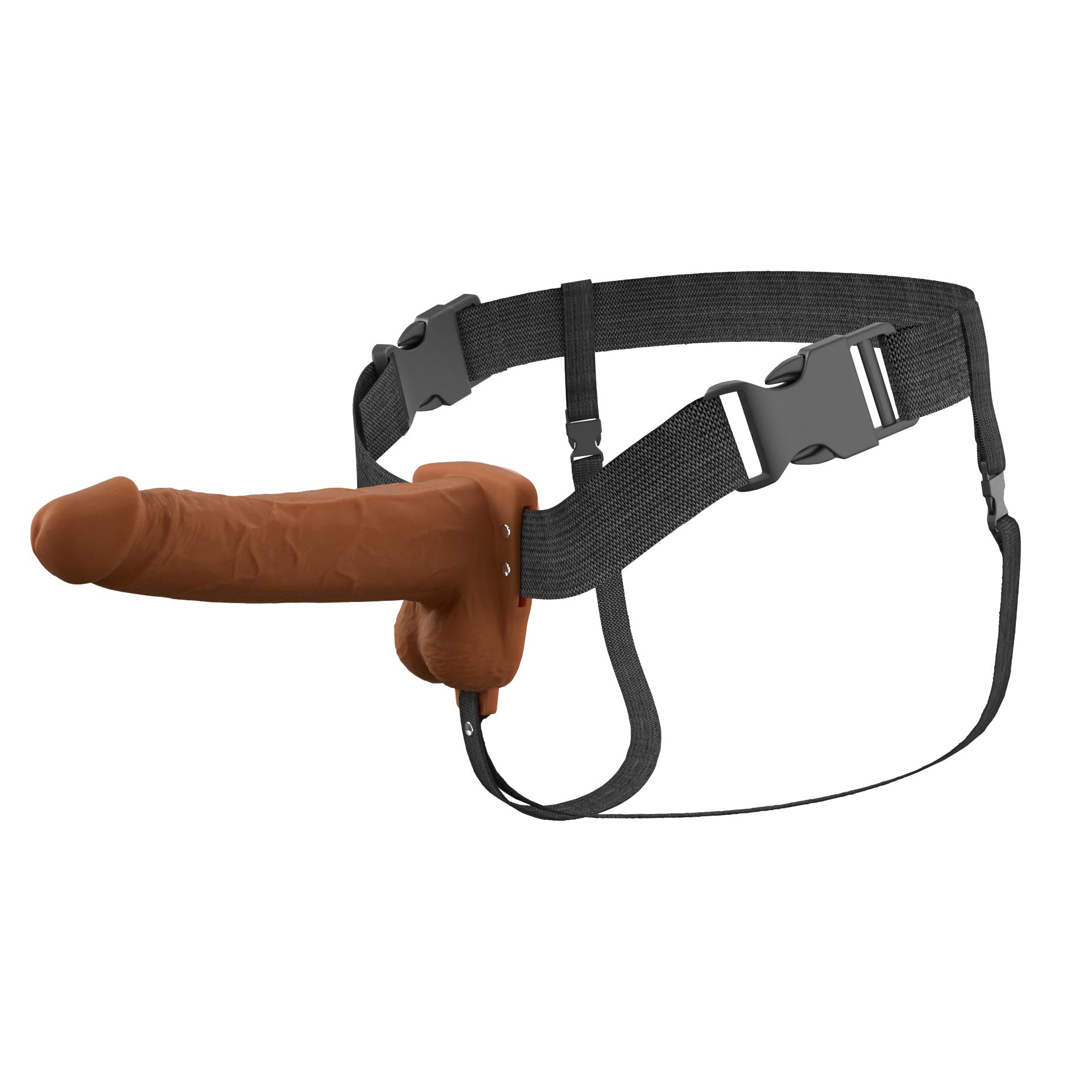 7" Vibrating Hollow Silicone Strap-On