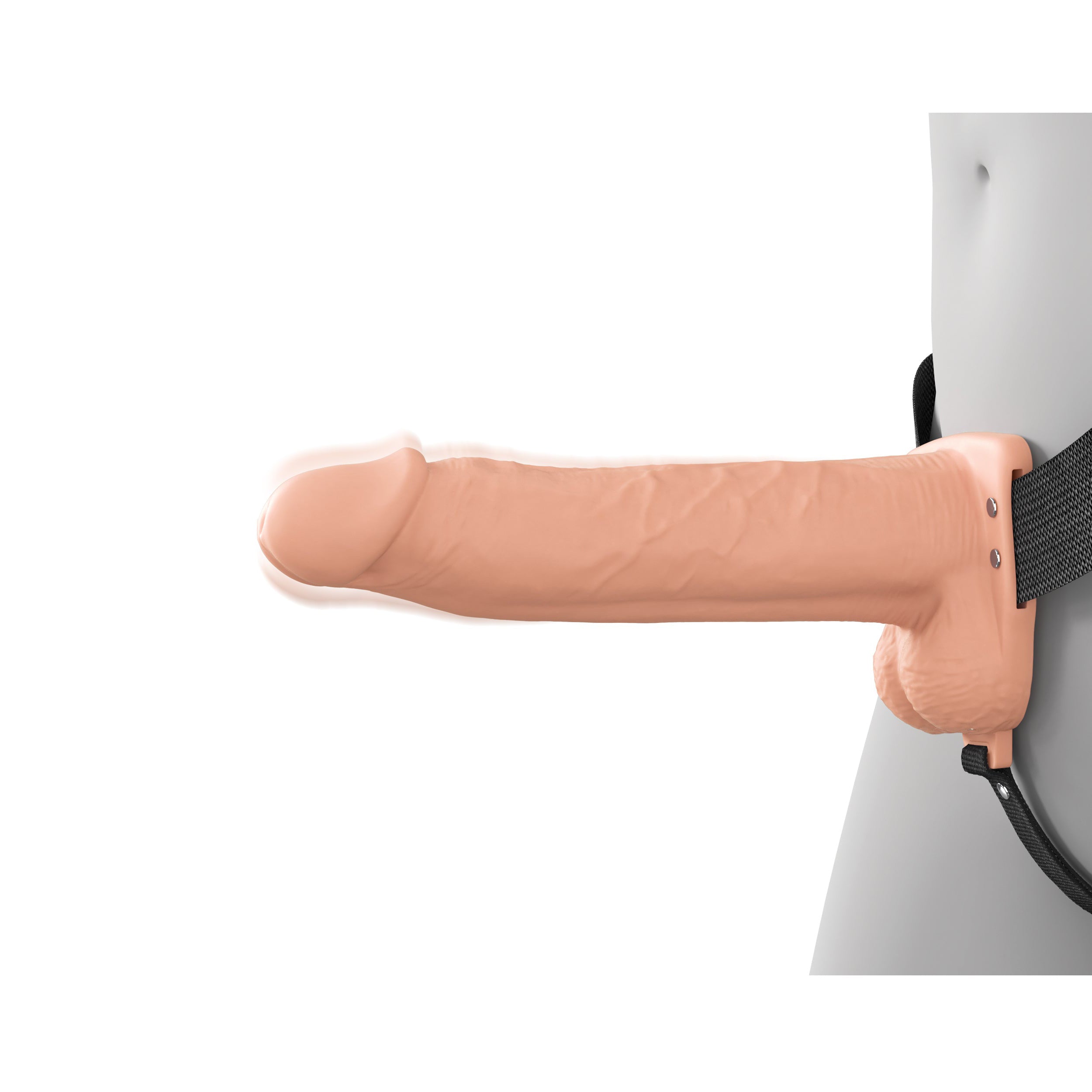 8" Vibrating Hollow Silicone Strap-On