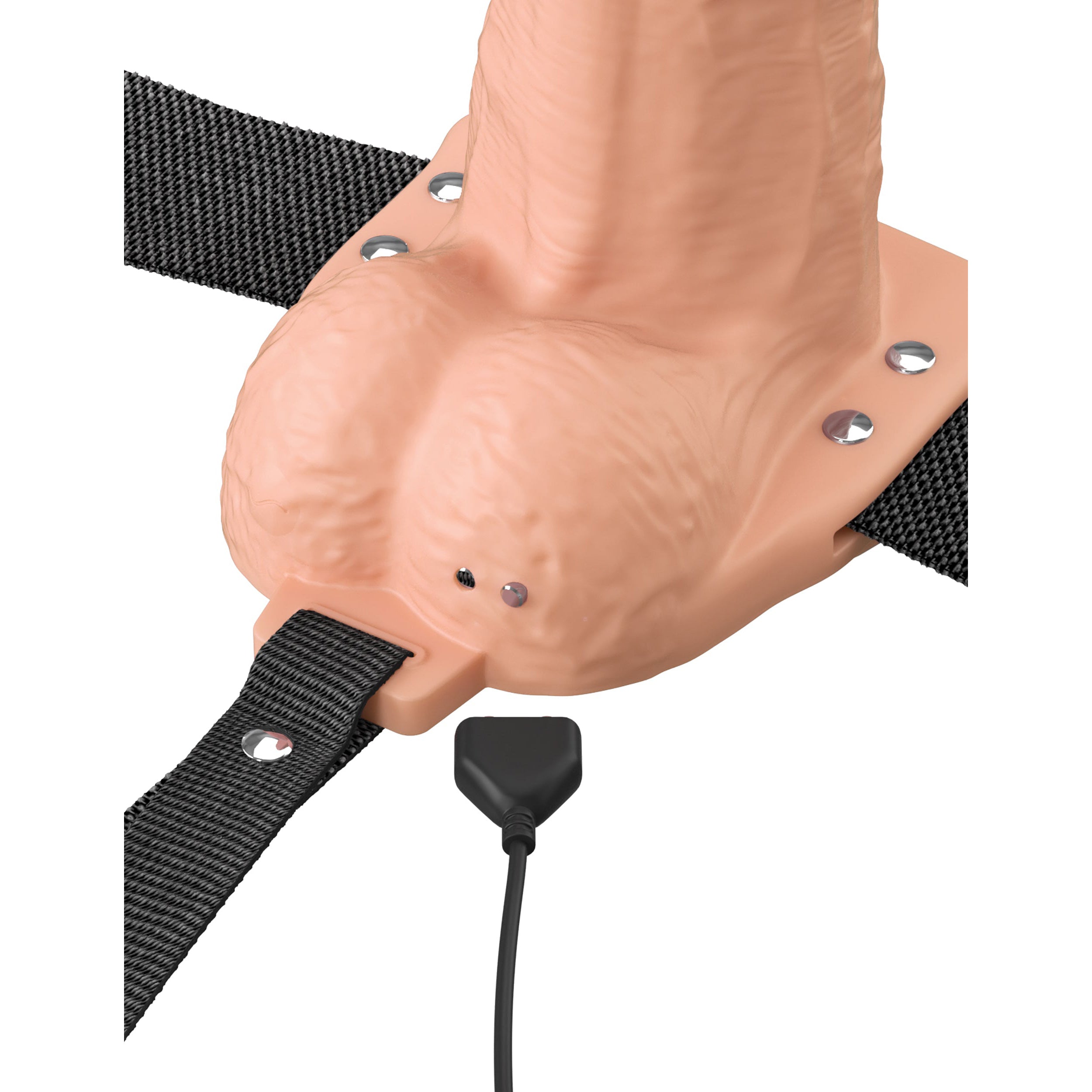 8" Vibrating Hollow Silicone Strap-On