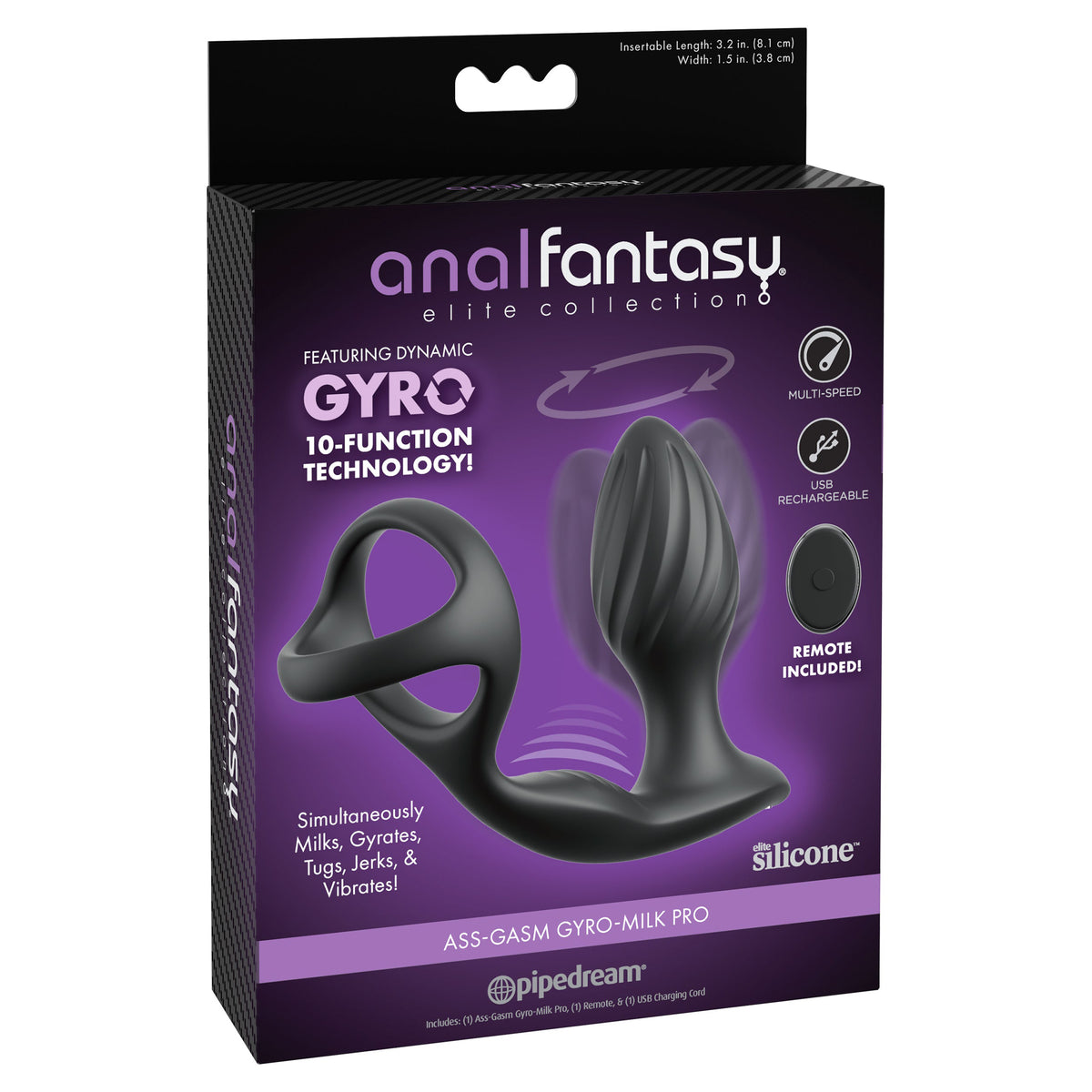 Anal Fantasy Elite Gyro-Milk Pro - Noir (pour orgasmes anaux)