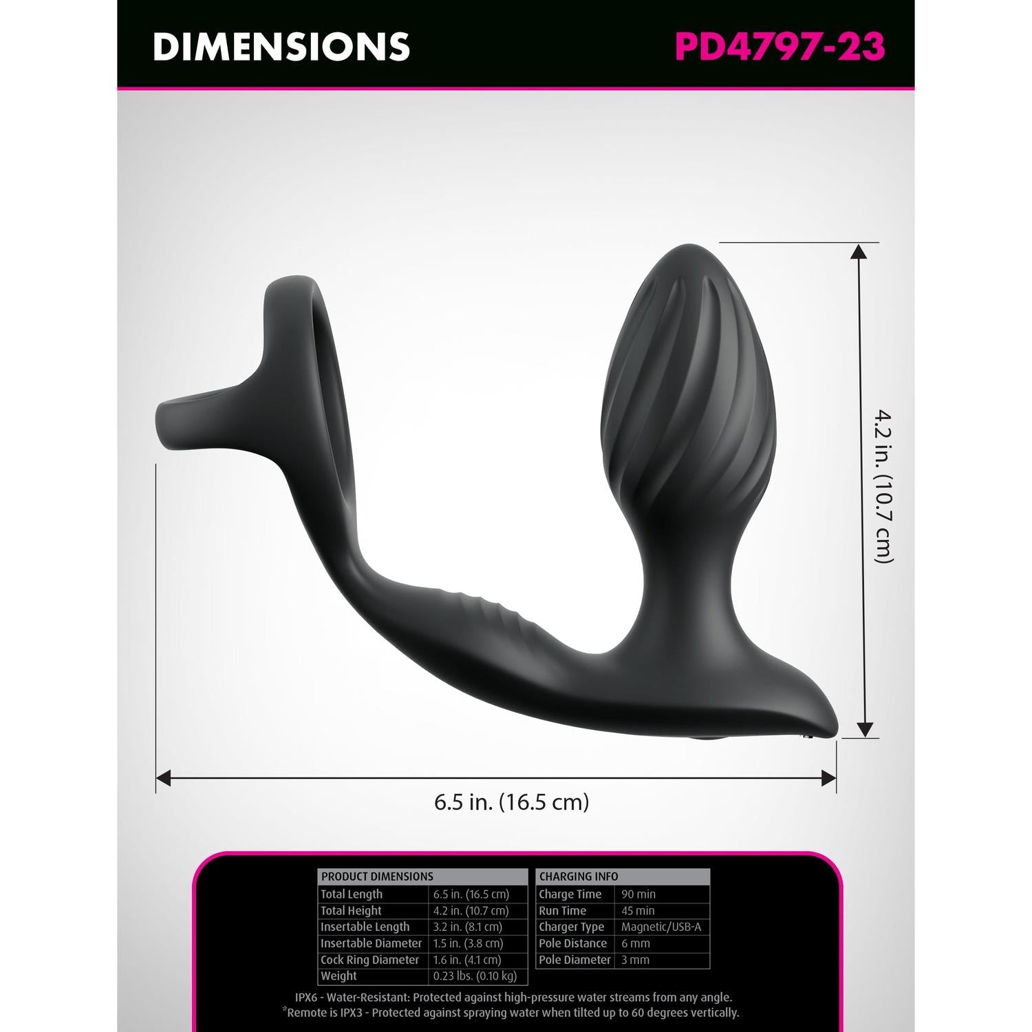 Anal Fantasy Elite Gyro-Milk Pro - Noir (pour orgasmes anaux)