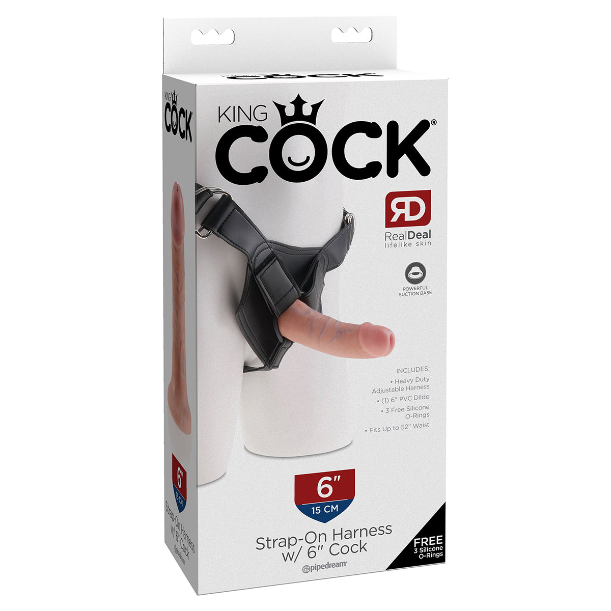 King Cock Strap-On Harness with 6" Cock - Light - Thorn & Feather