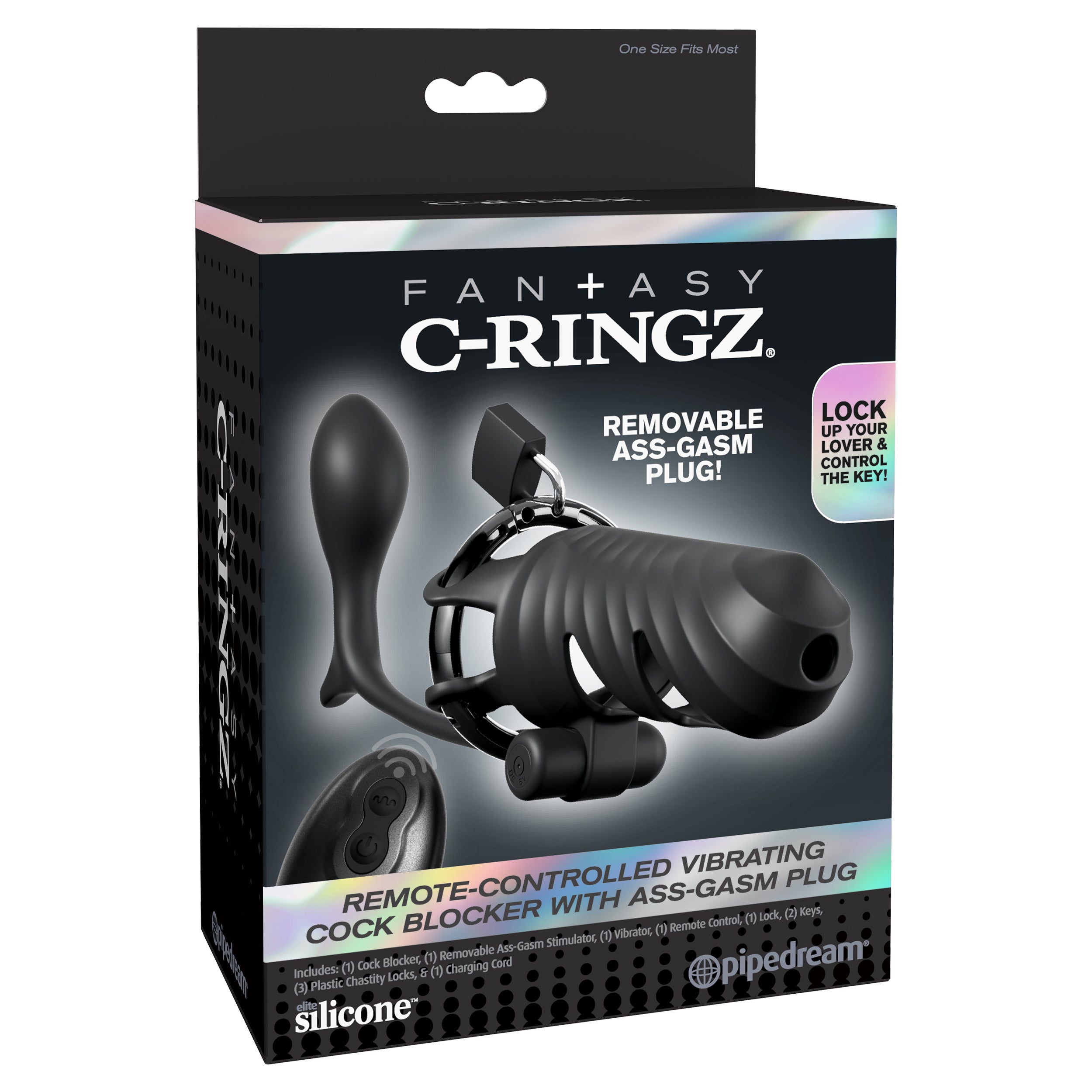 Remote-Controlled Vibrating Cock Blocker with Ass-Gasm Plug