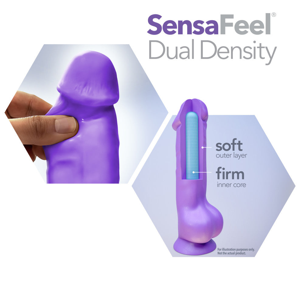 Neo Elite Cock Silicone Double Densité 6 Pouces - Bleu Néon