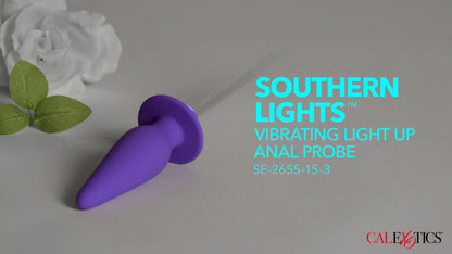 Southern Lights Vibrating Light Up Anal Probe - Purple