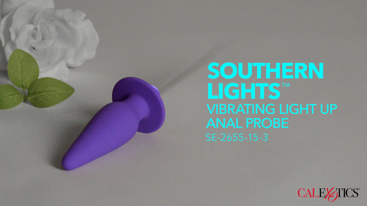 Southern Lights Vibrating Light Up Anal Probe - Purple