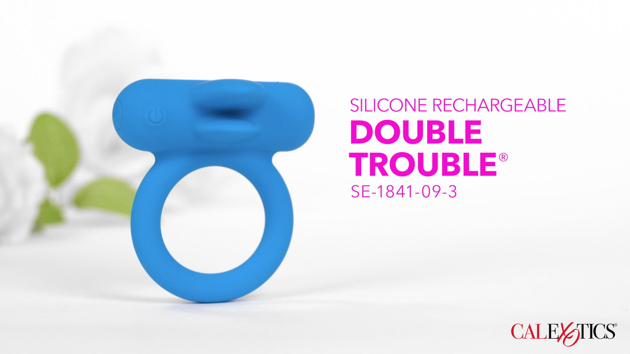 Silicone Rechargeable Double Trouble Cock Ring