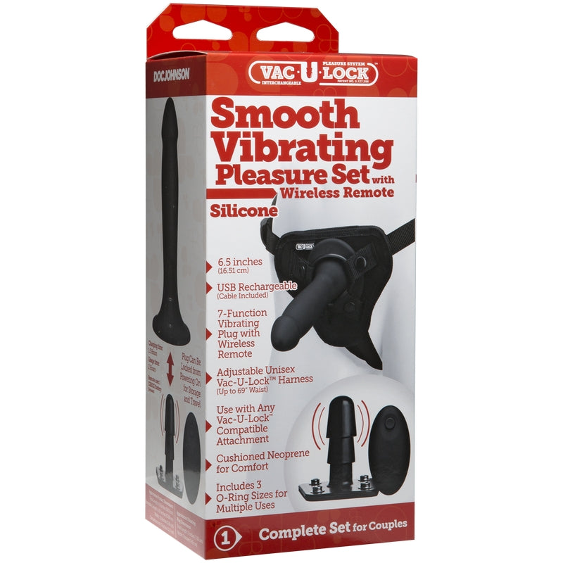 Vac-U-Lock Smooth Vibrating Pleasure Set with Remote - Thorn & Feather