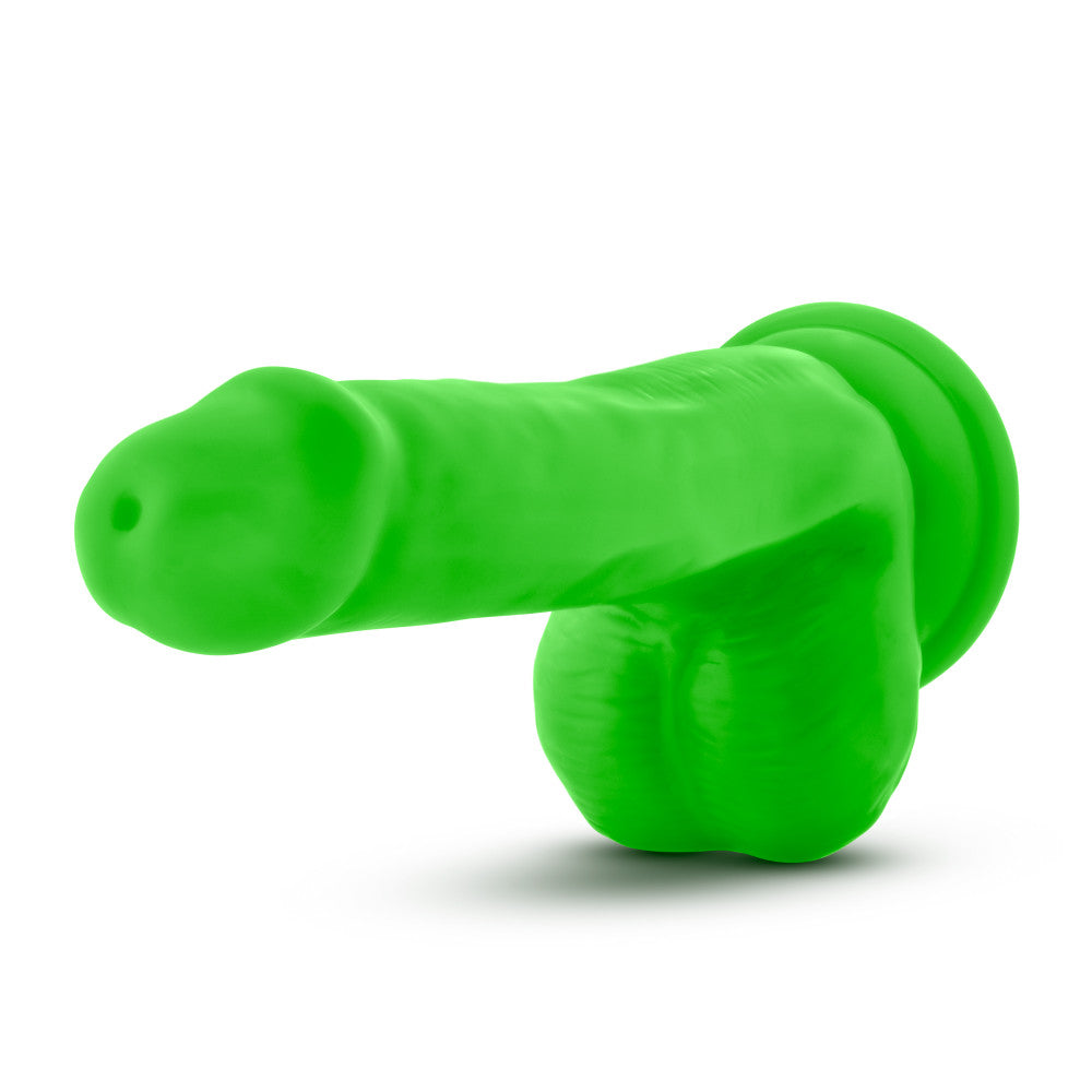 Neo 6 Inch Dual Density Cock With Balls - Neon Green