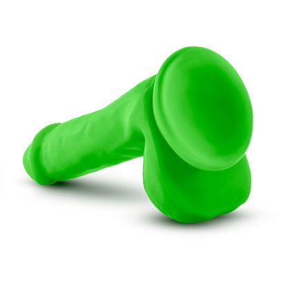 Neo 6 Inch Dual Density Cock With Balls - Neon Green