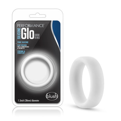 Performance Silicone Glo Cock Ring - White Glow