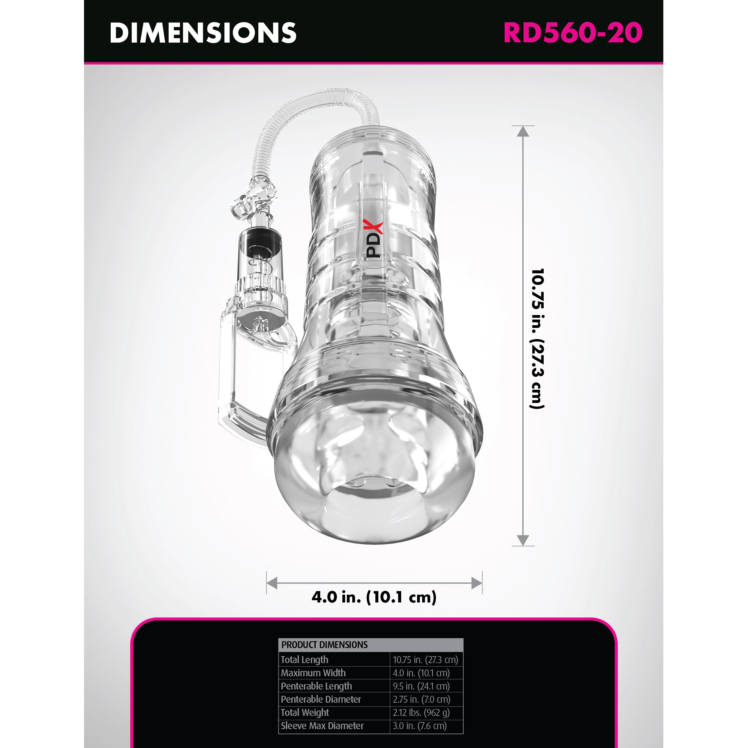 ViewTube Vac XXL Pump See-Thru EZ-Grip Pump Stroker