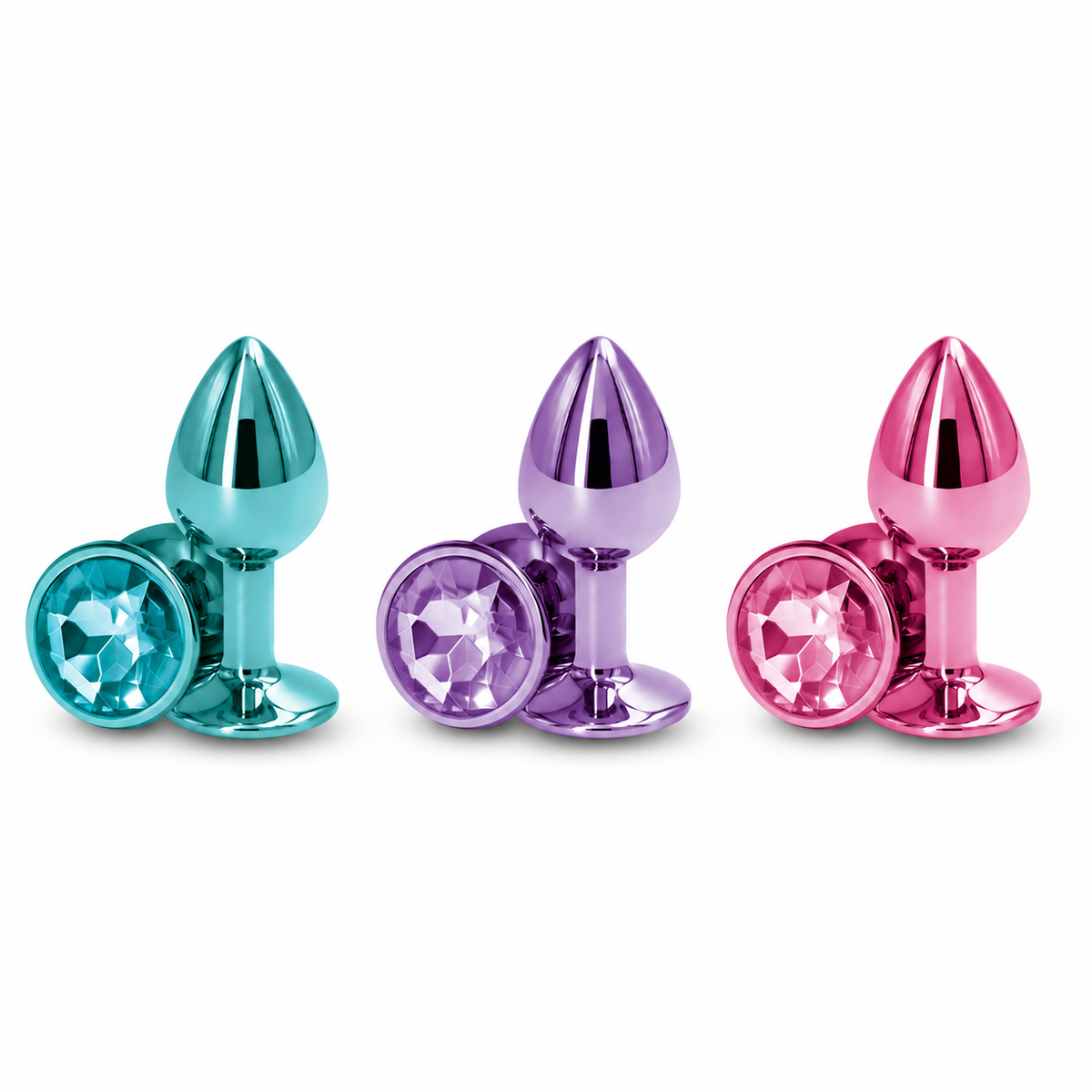 Rear Assets Butt Plug - Small in Teal, Purple and Pink; colour options sold individually