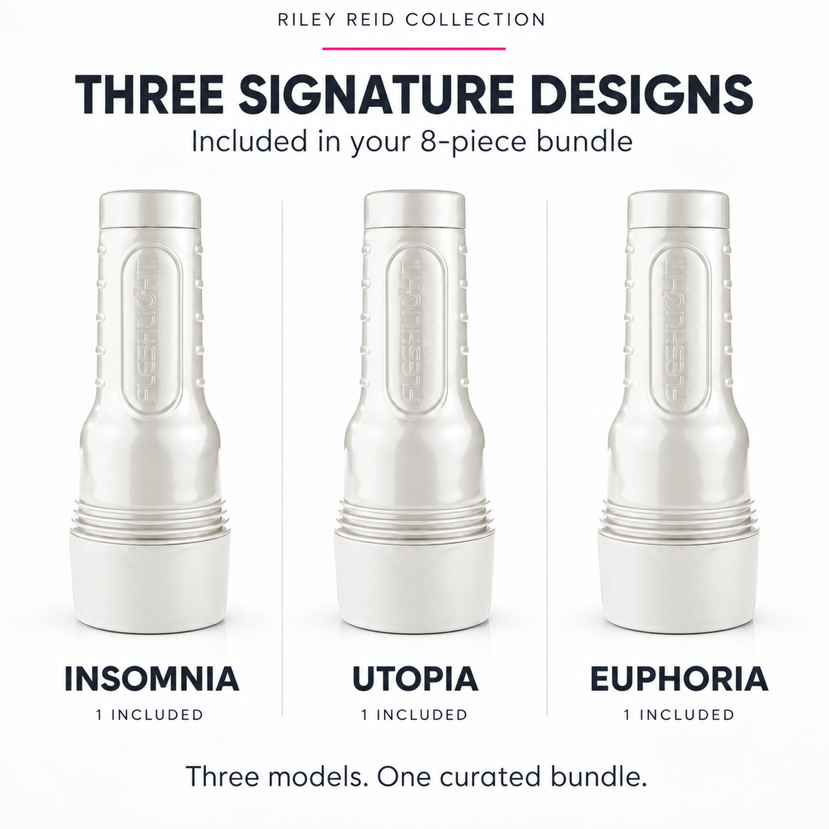 Insomnia, Utopia and Euphoria in matching ivory white cases, one of each included