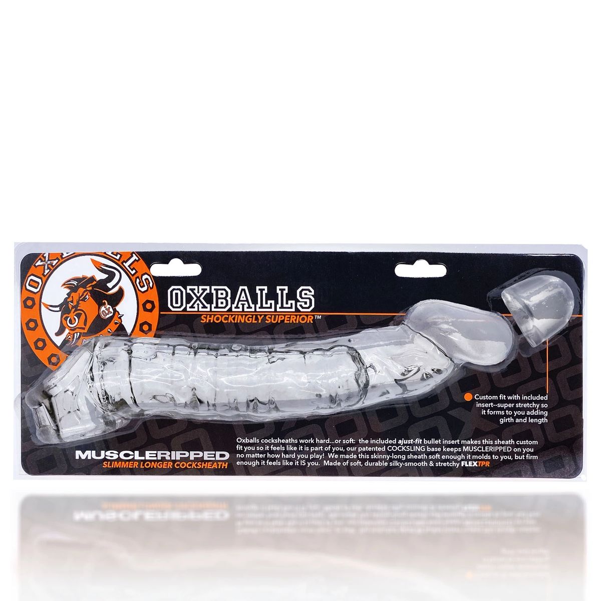 Gaine pour pénis Oxballs Muscle Ripped - Transparente