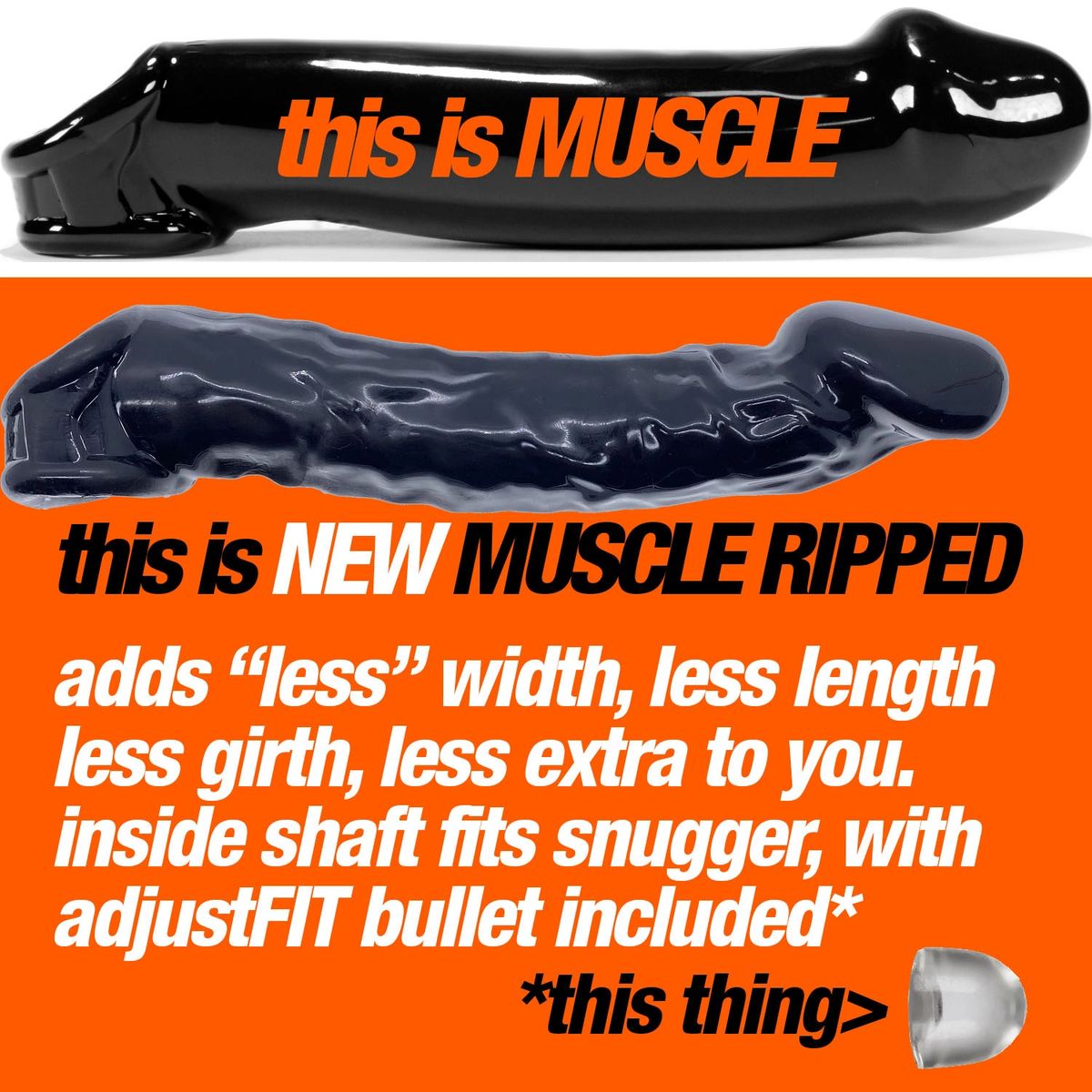 Gaine pour pénis Oxballs Muscle Ripped - Transparente