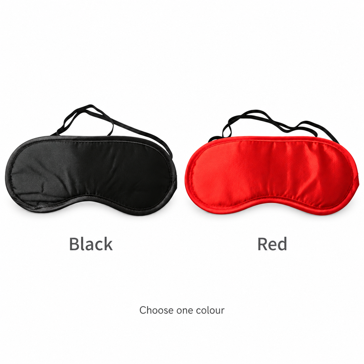Sex & Mischief Satin Blindfold — Black and Red options; choose one.