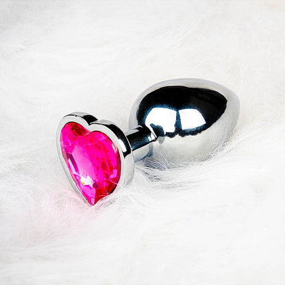 Heart Gem Butt Plug - Large, Rubellite Pink