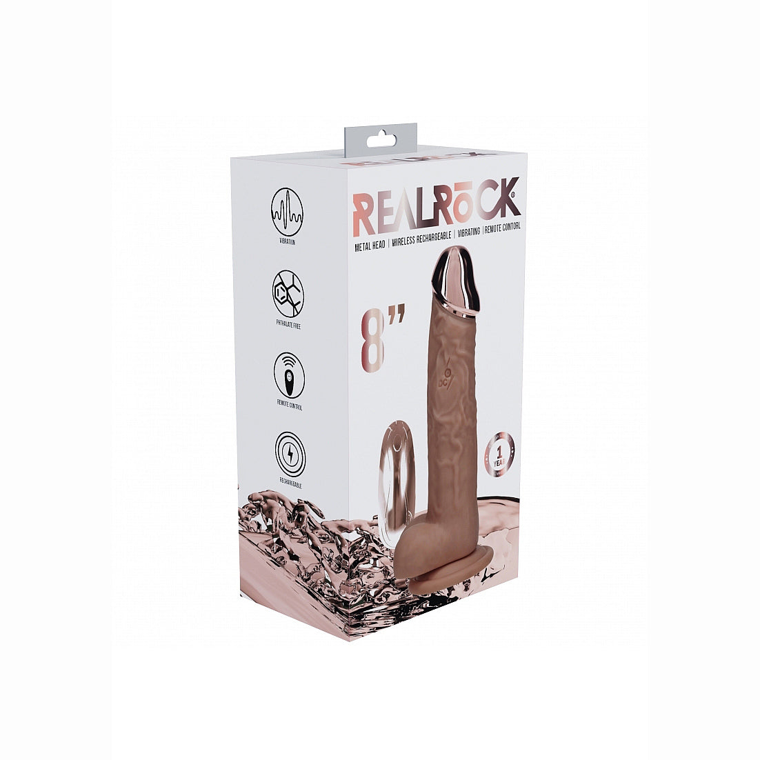 8" Vibrating and Rotating Cock With Balls