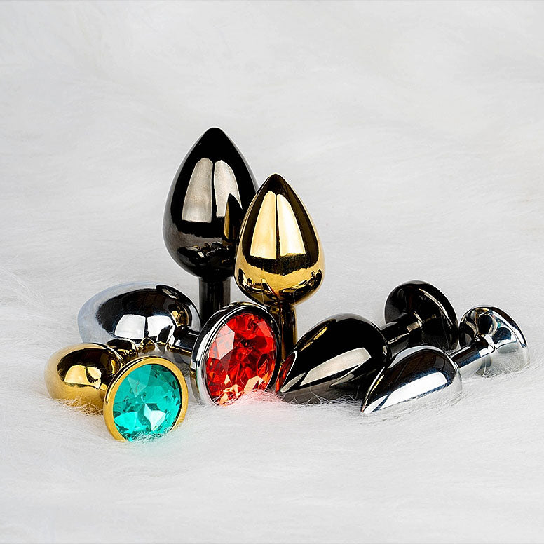 Plug anal avec gemme en forme de cœur - Grand, Rouge Rubis