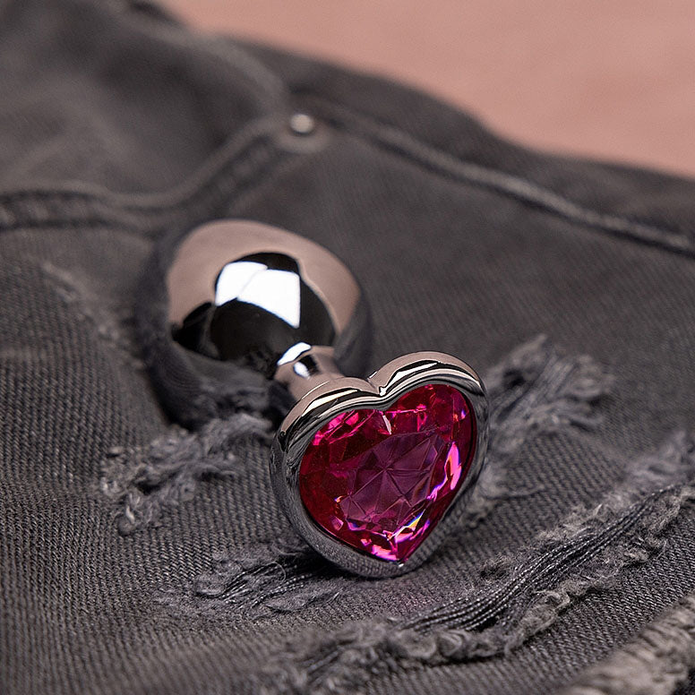 Plug anal en forme de cœur - Medium, rose rubellite