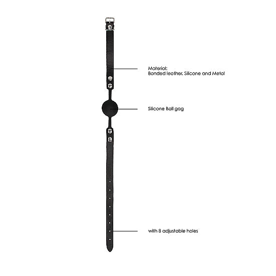 Silicone Ball Gag w Adjustable Bonded Leather Straps - Thorn & Feather