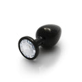 Plug anal rond avec pierres précieuses - Medium, bronze/diamant