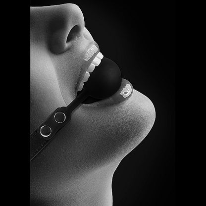Silicone Ball Gag w Adjustable Bonded Leather Straps - Thorn & Feather