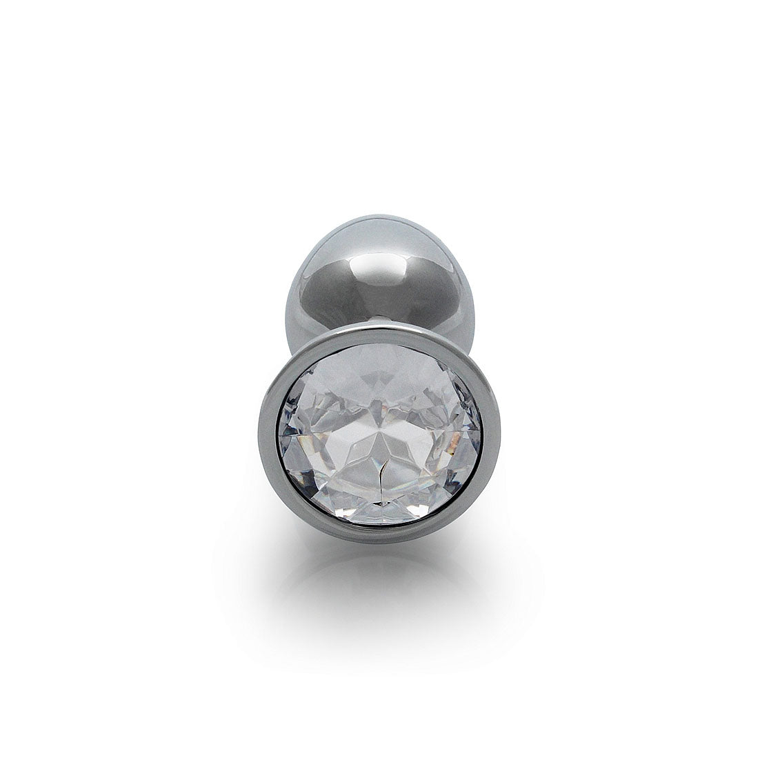 Round Gem Butt Plug - Small, Diamond