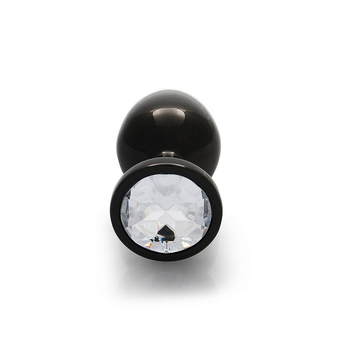 Plug anal rond avec pierres précieuses - Medium, bronze/diamant