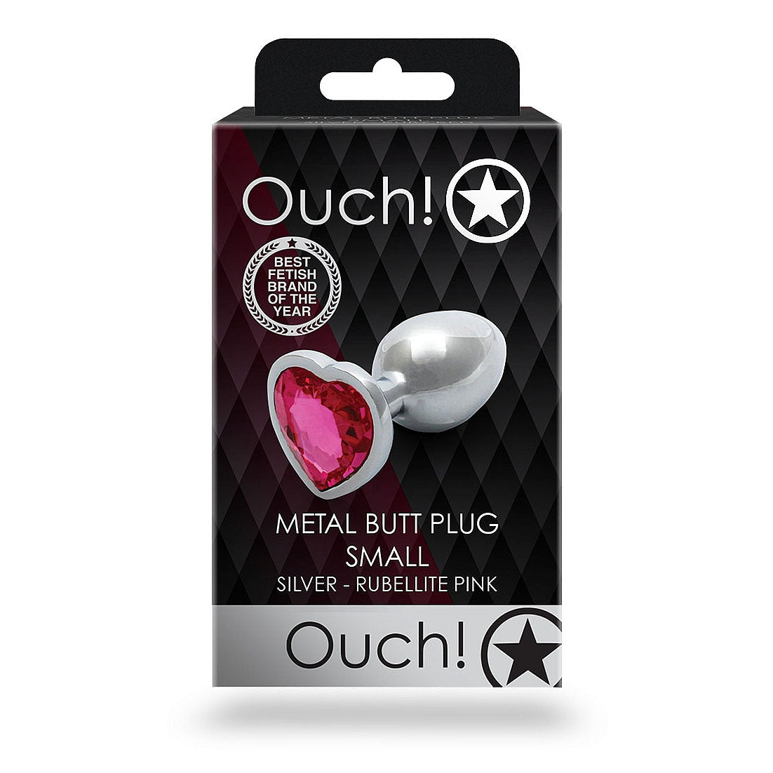 Heart Gem Butt Plug - Small, Rubellite Pink