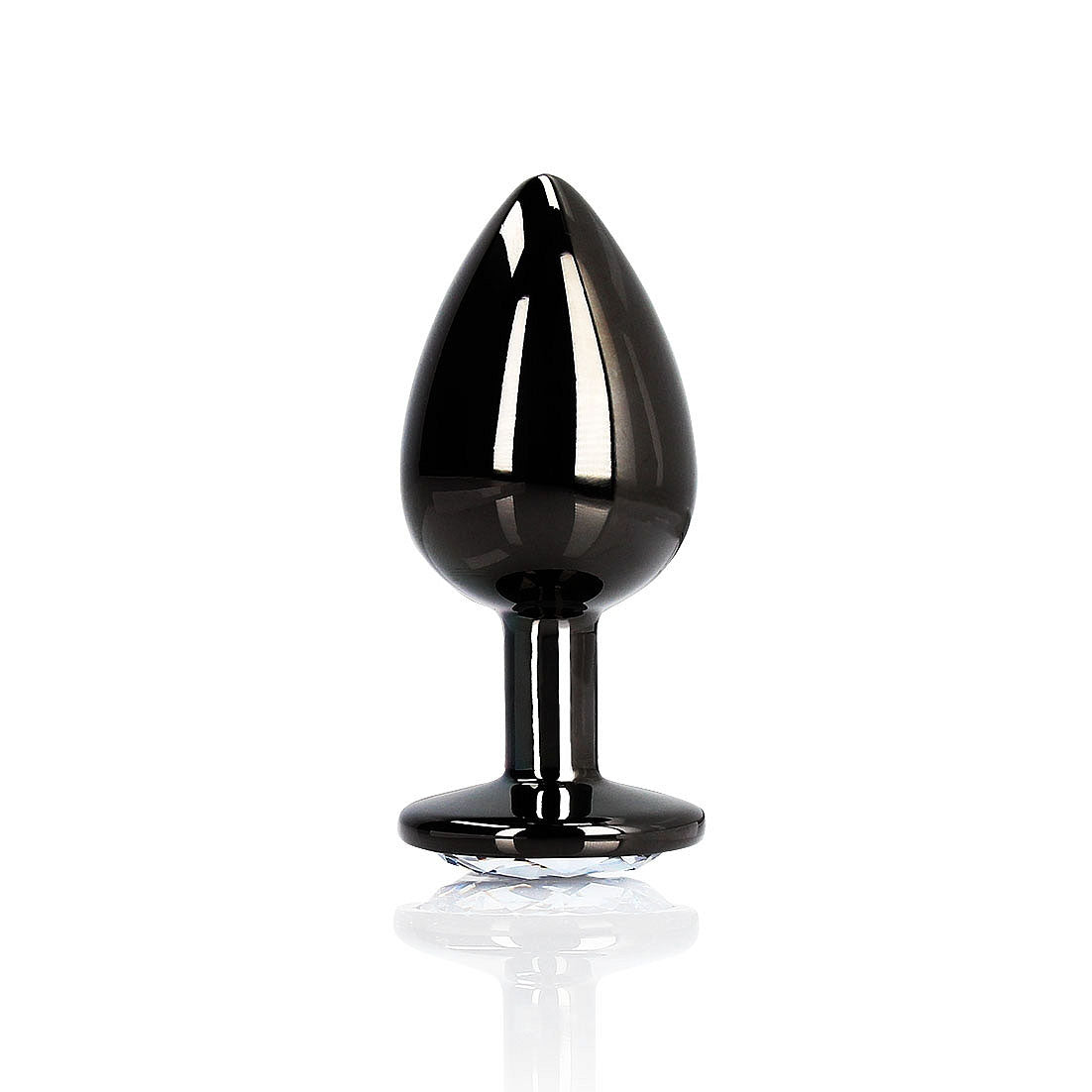 Plug anal rond avec pierres précieuses - Medium, bronze/diamant