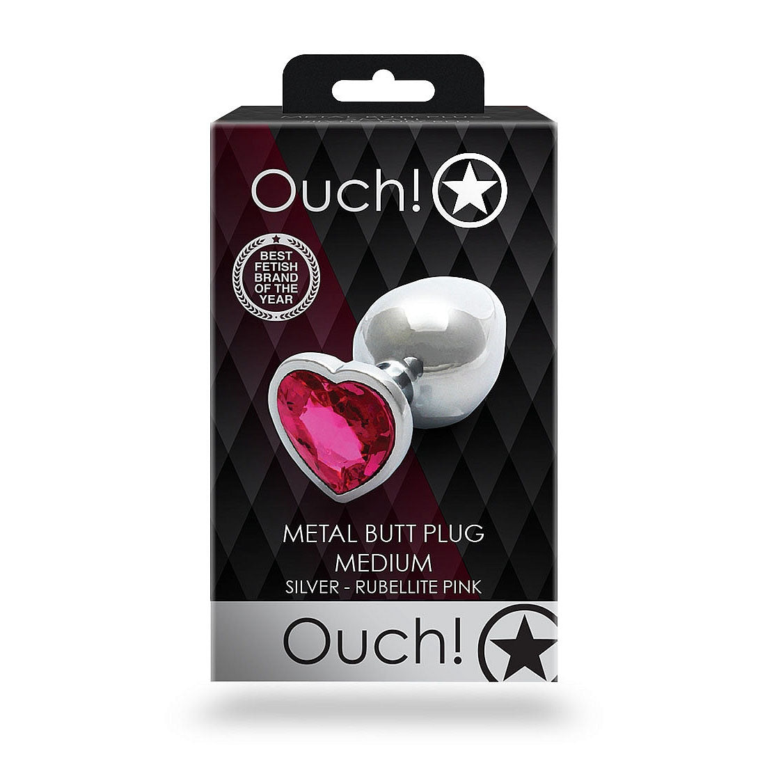 Plug anal en forme de cœur - Medium, rose rubellite