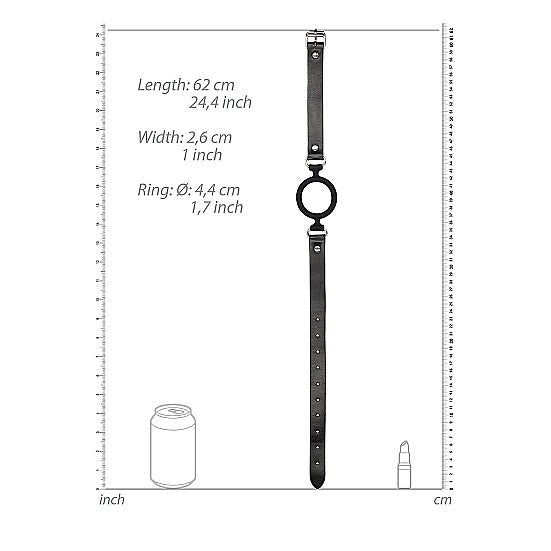 Silicone Ring Gag w Adjustable Bonded Leather Straps - Thorn & Feather