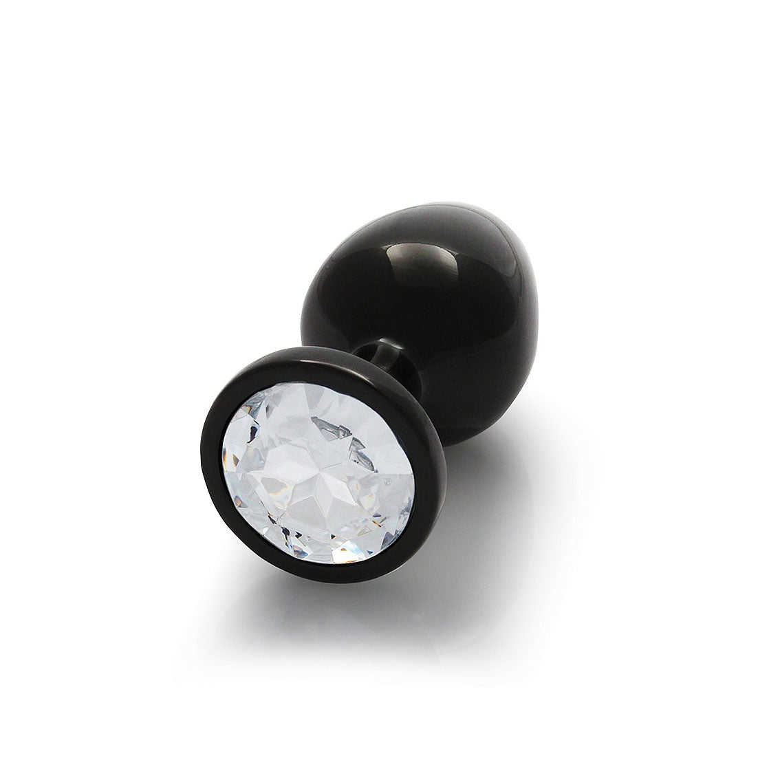 Plug anal rond avec pierres précieuses - Medium, bronze/diamant