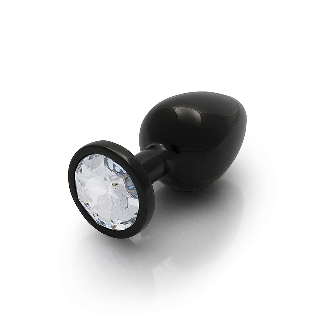 Plug anal rond avec pierres précieuses - Grand, bronze/diamant