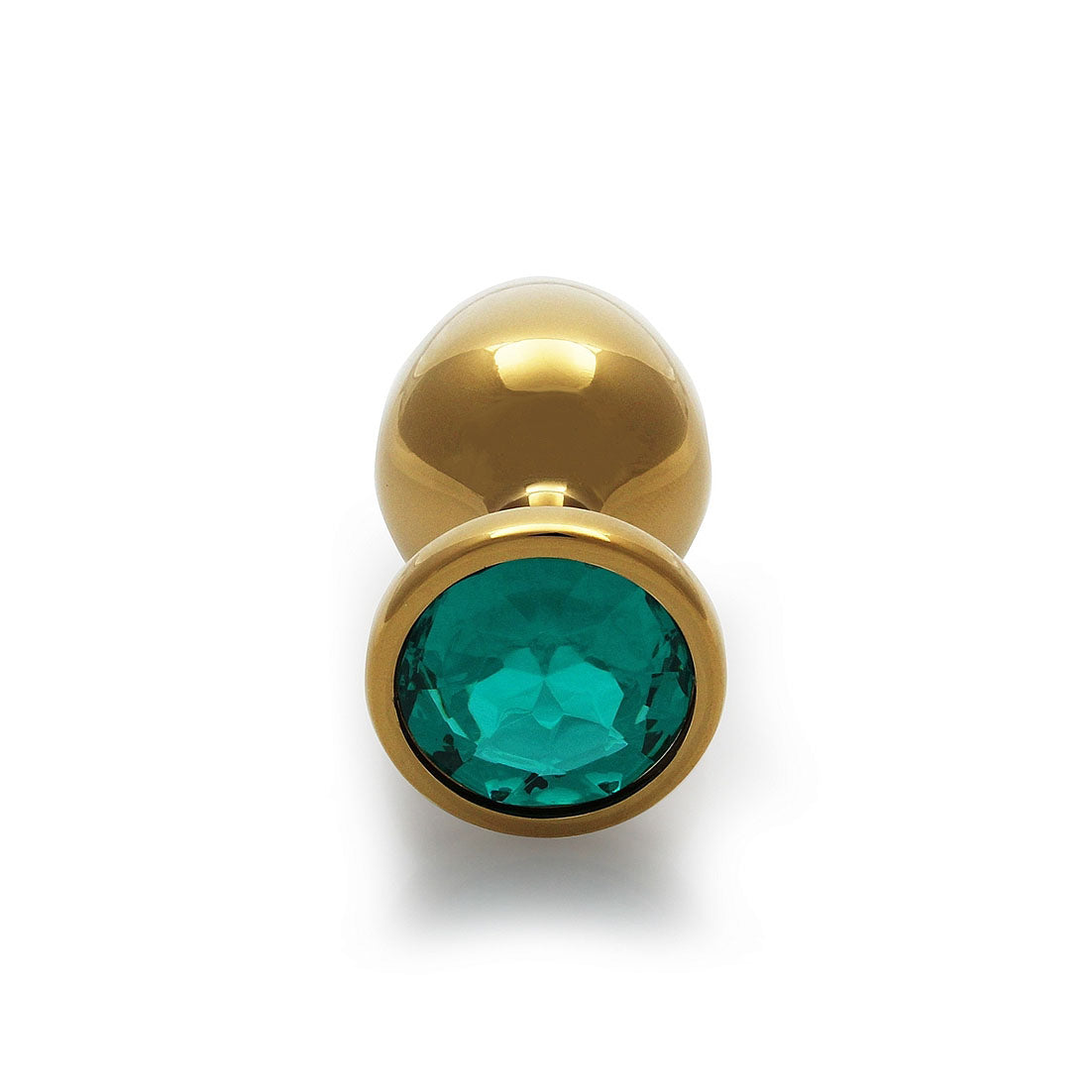 Plug anal rond avec gemme - Grand, Vert Émeraude
