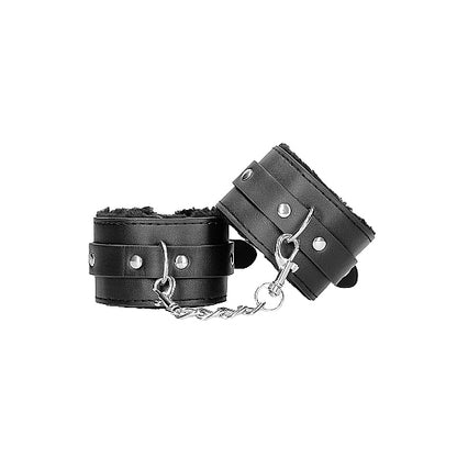 Plush Bonded Leather Hand Cuffs w Adjustable Straps - Thorn & Feather