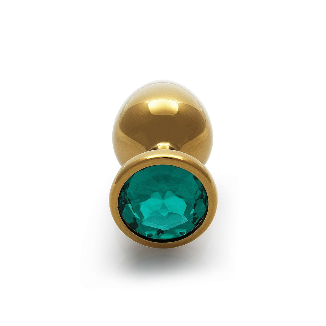 Round Gem Butt Plug - Medium, Emerald Green