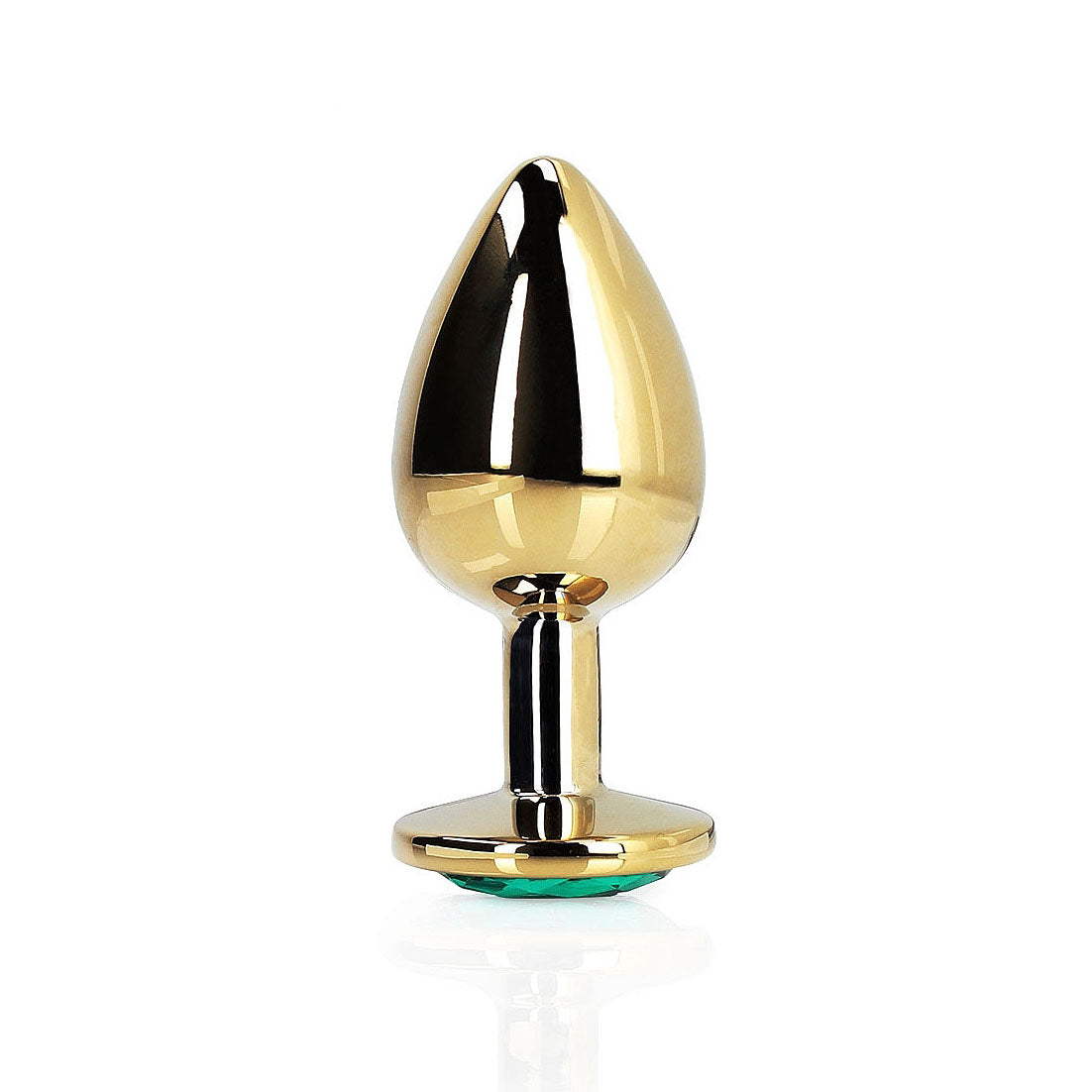 Plug anal rond avec gemme - Grand, Vert Émeraude