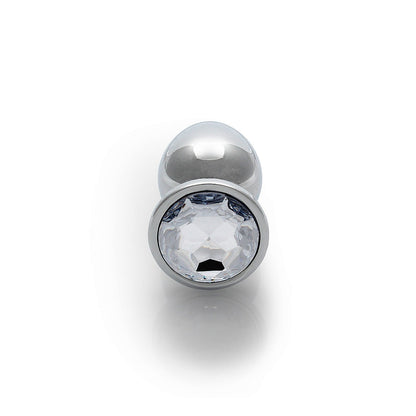 Round Gem Butt Plug - Medium, Diamond