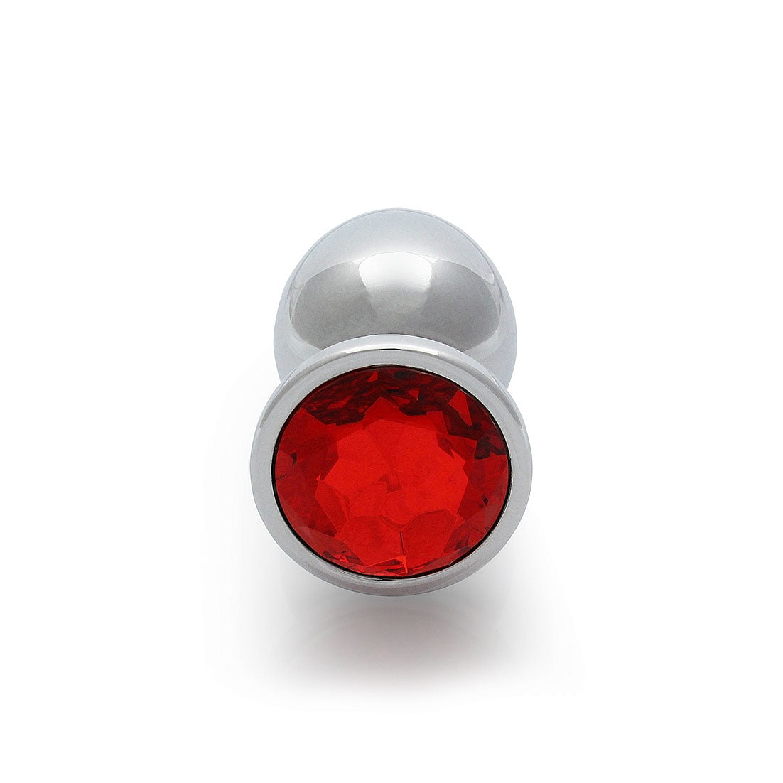 Round Gem Butt Plug - Large, Ruby Red