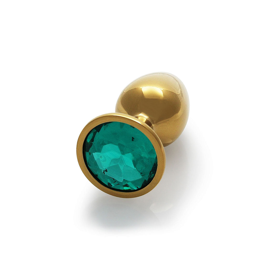 Plug anal rond avec pierres précieuses - Petit, vert émeraude