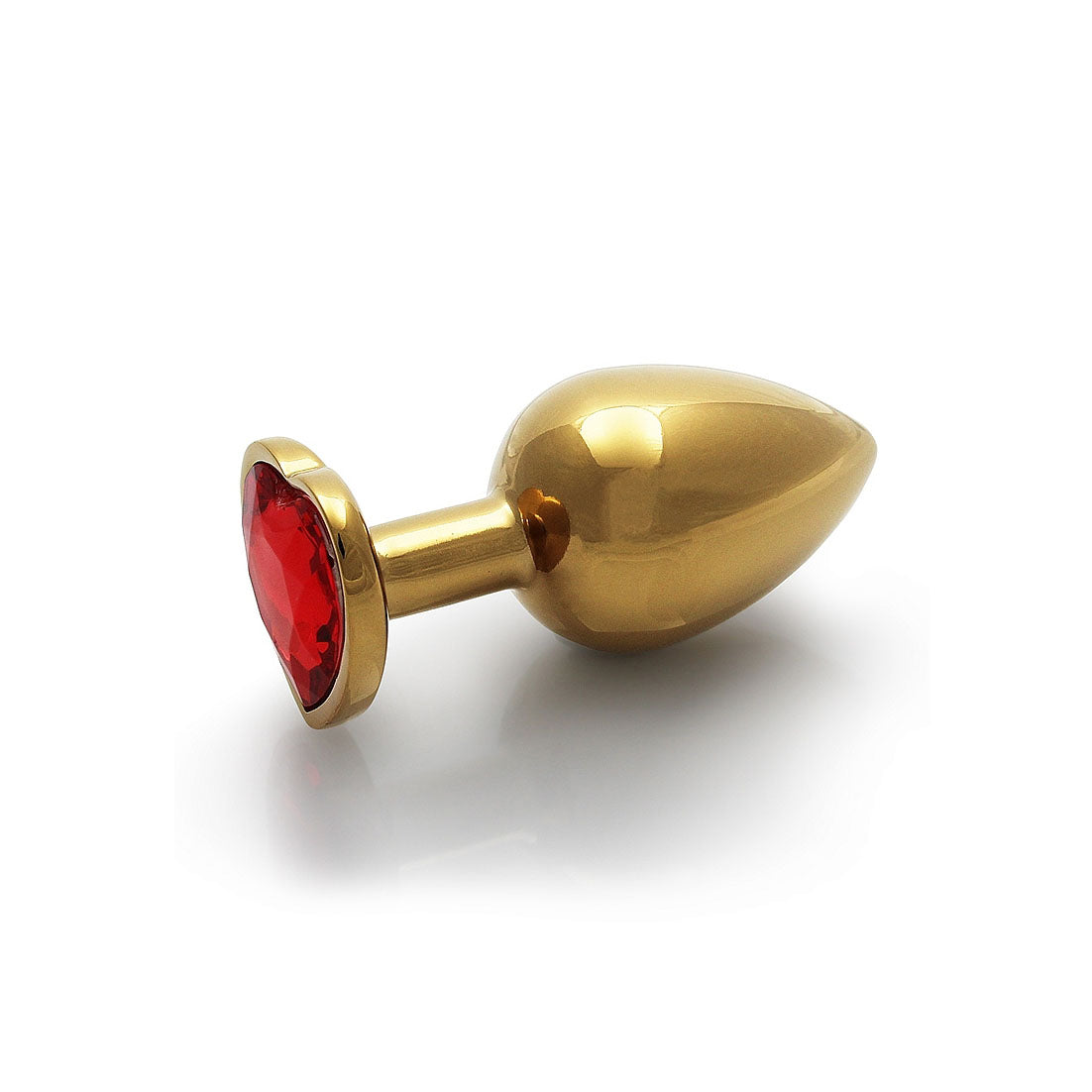 Plug anal avec gemme en forme de cœur - Grand, Rouge Rubis