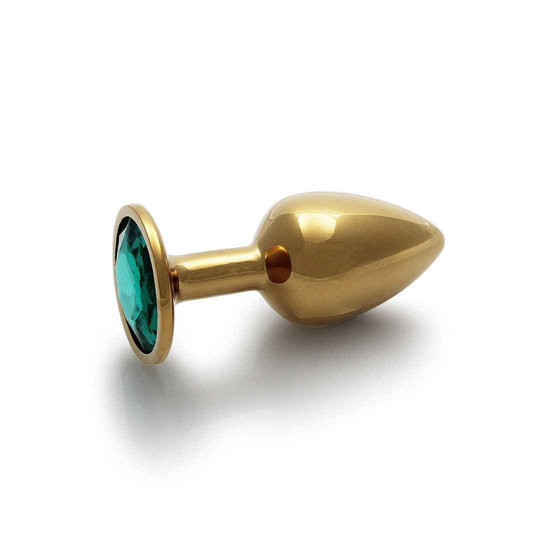 Plug anal rond avec pierres précieuses - Petit, vert émeraude