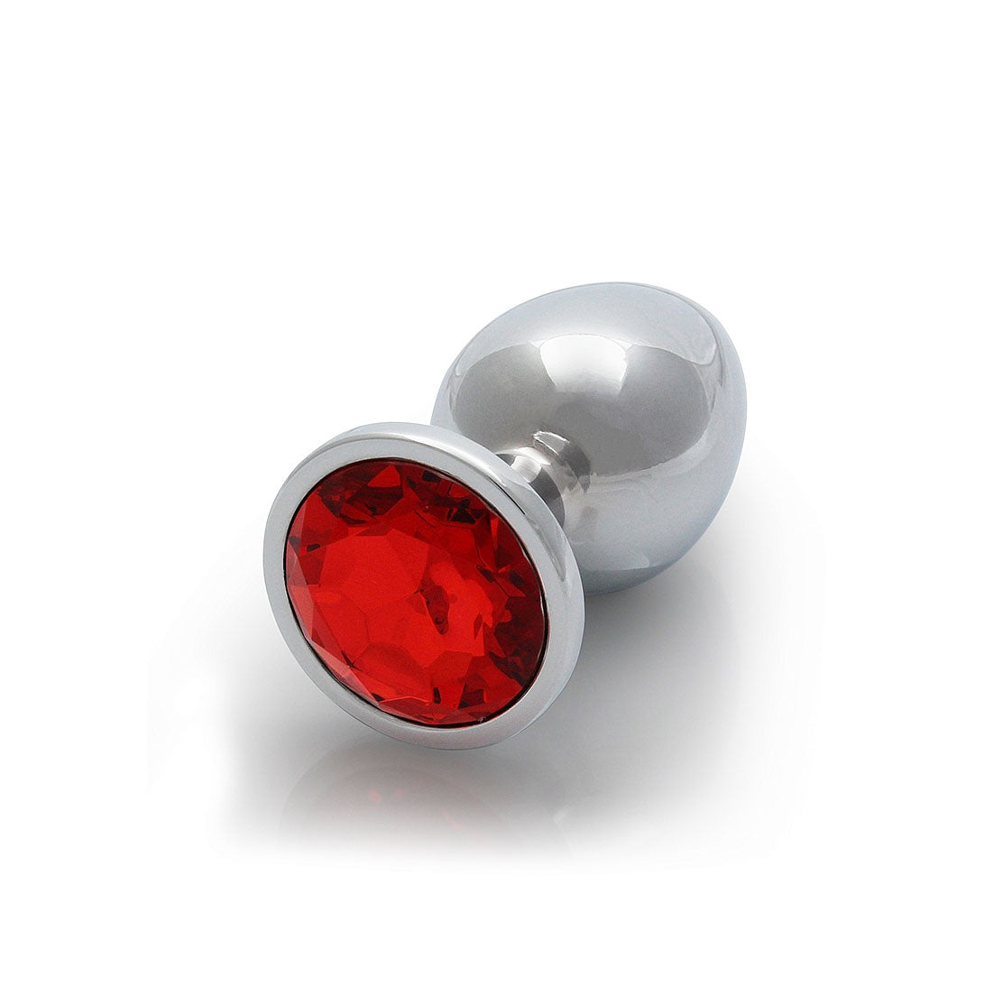 Plug anal gemme ronde - Grand, Rouge rubis